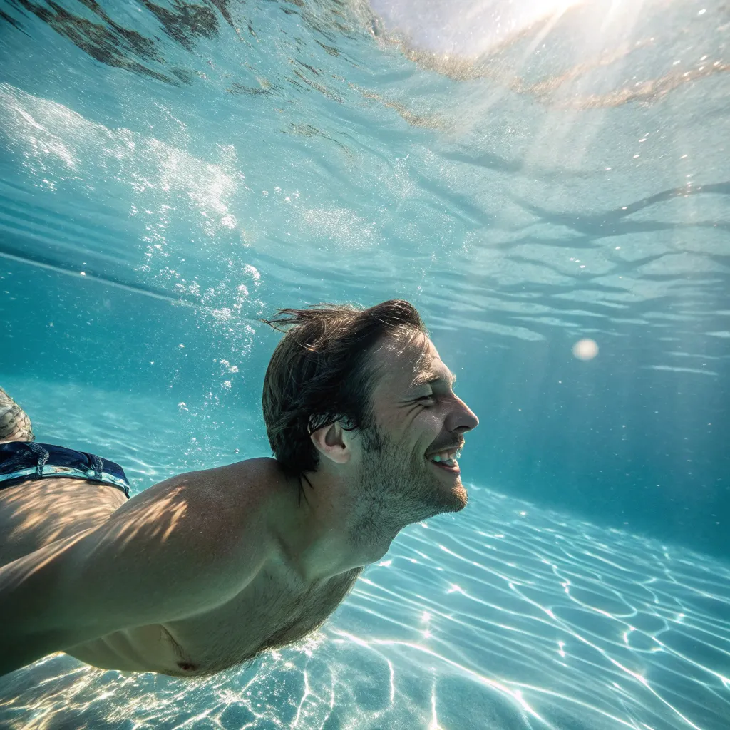 John enjoying swimming