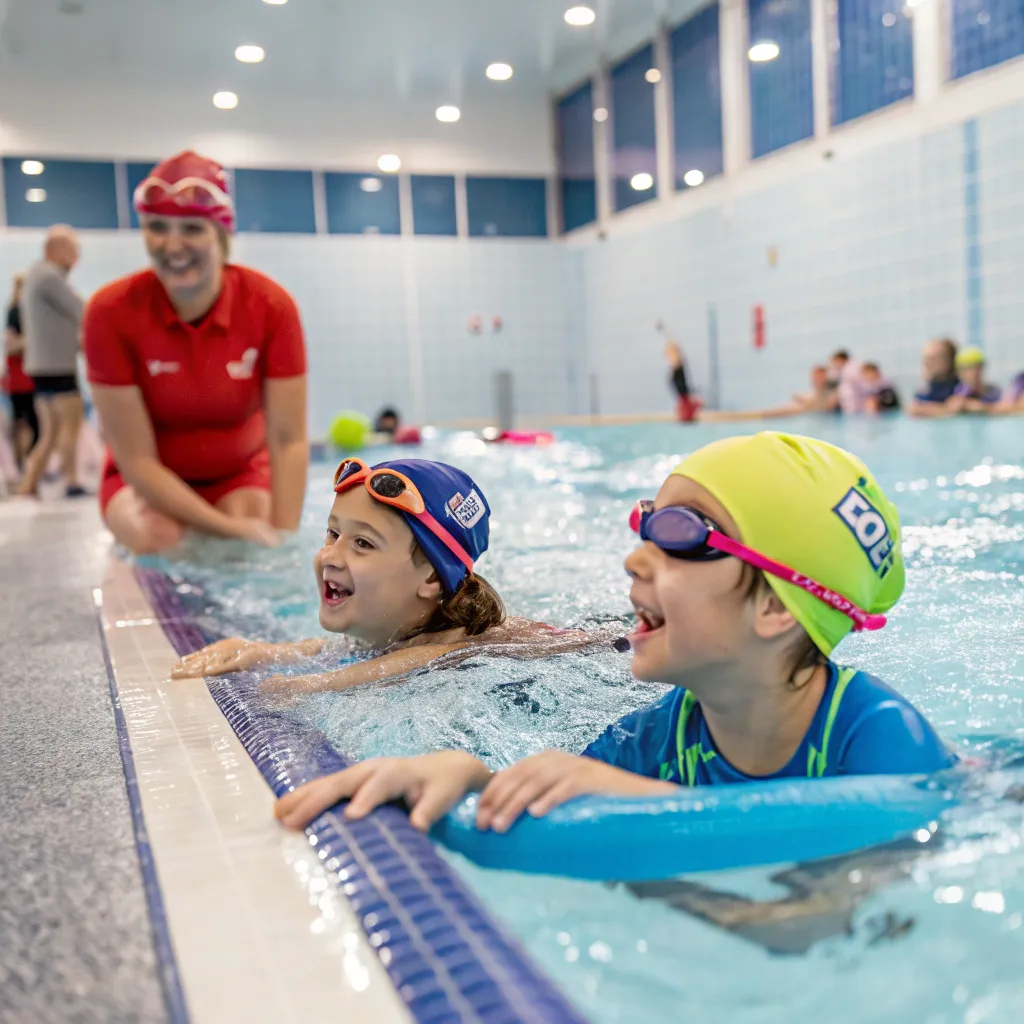 Children in a swimming lesson at BONDAGEFIX